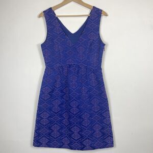 Maeve Anthropologie Blue Purple Southwest Native Print Sleeveless Dress Womens 6